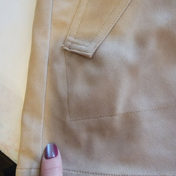 Free People Sierra Mini Skirt Womens 2 Beige Suede Country Western Boho Festival - Picture 8 of 8